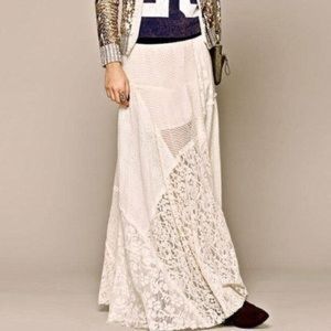 Free People Lace Patchwork Maxi Skirt